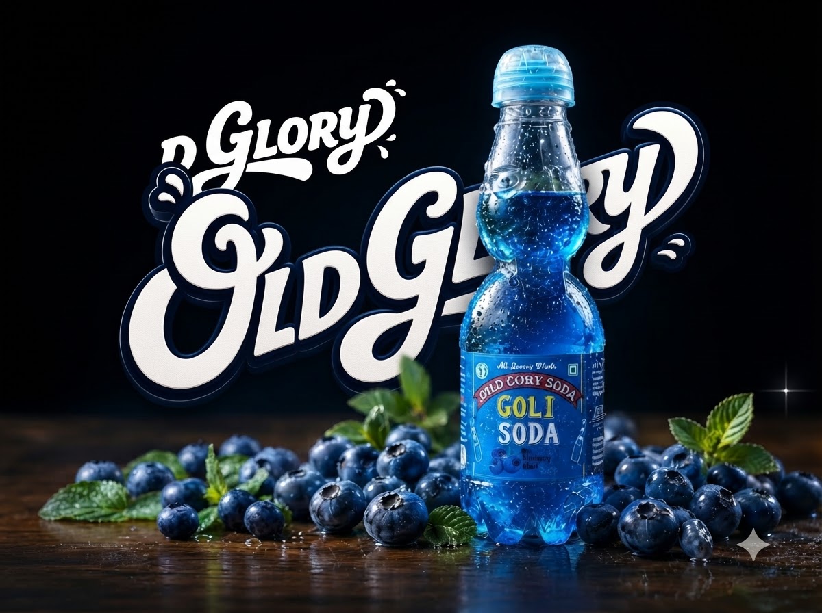 Old Glory Blueberry Blast Soda goli soda bottle